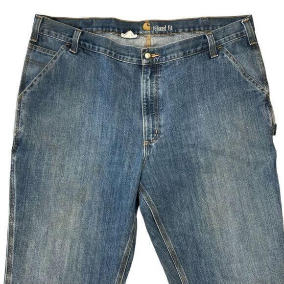 Carhartt Jeans Men Size 40x32 Blue Carpenter Denim Dungaree Fit Pockets Vintage - Picture 2 of 12